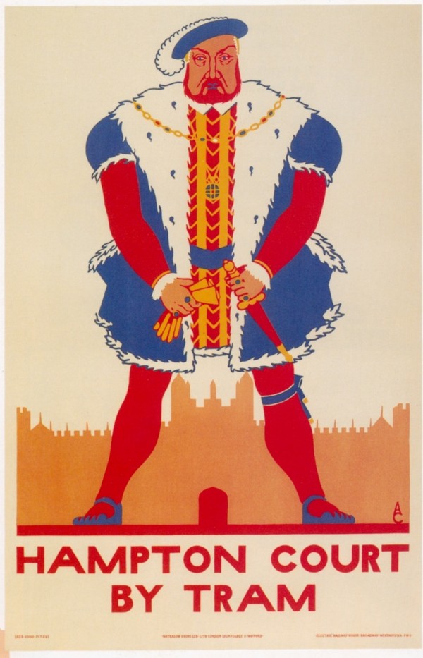 Hampton Court by Tram vintage poster  Print